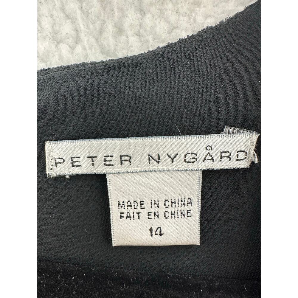 Peter Nygard Black Velour Butterfly Blouse - Size 14 - Picture 3 of 6